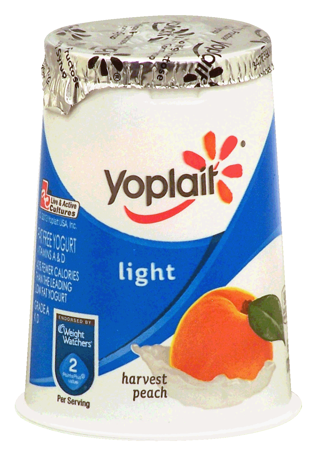 Yoplait Light harvest peach fat free yogurt Full-Size Picture